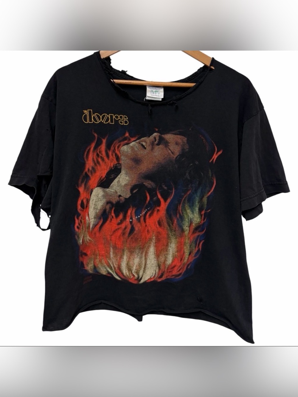 Vintage 90s The Doors Try To Set The Night On Fire Distressed T-Shirt